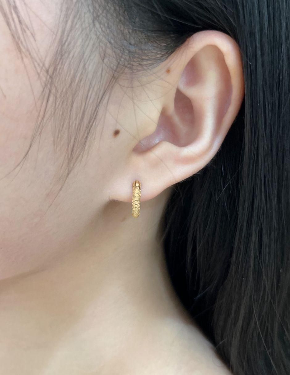 Arracadas Camila Golden de plata P 925 con acabado baño de oro zirconia 5