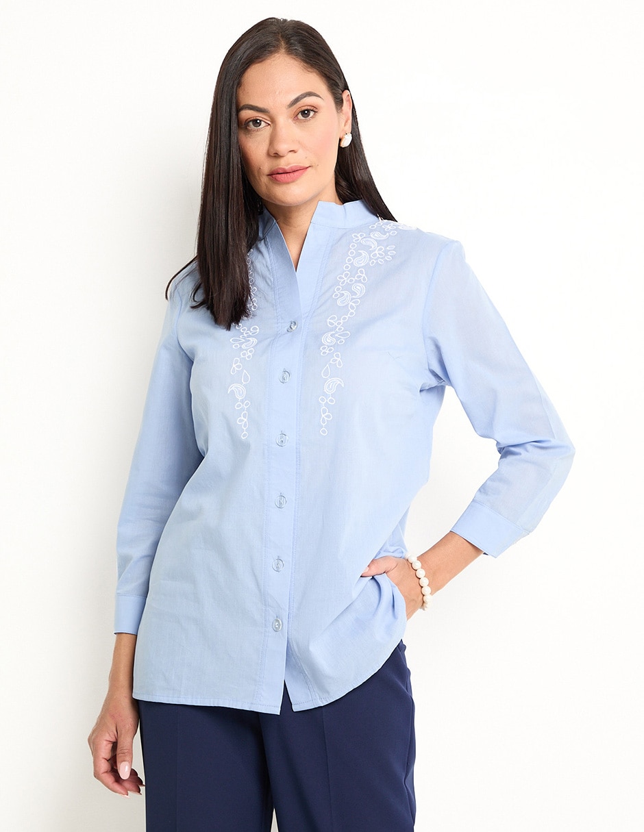 Blusa camisera manga 3/4 para mujer Blusa camisera manga 3/4 para mujer