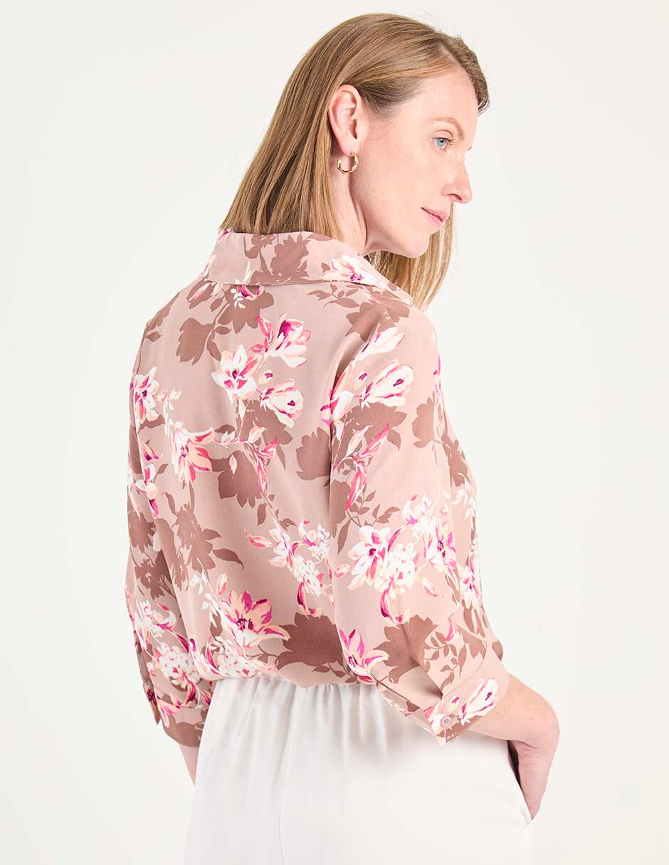 Blusa camisera manga 3/4 para mujer 2
