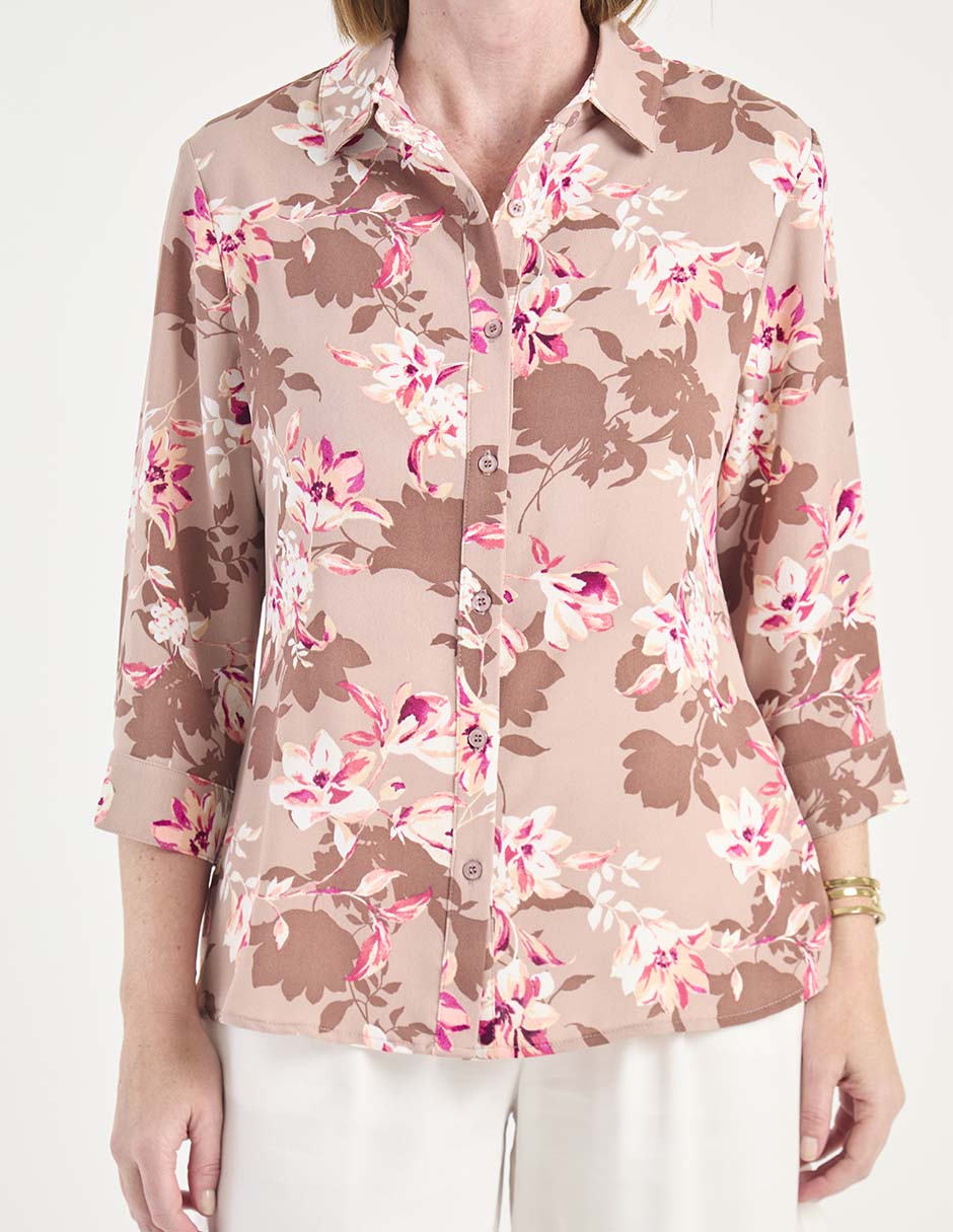 Blusa camisera manga 3/4 para mujer 5
