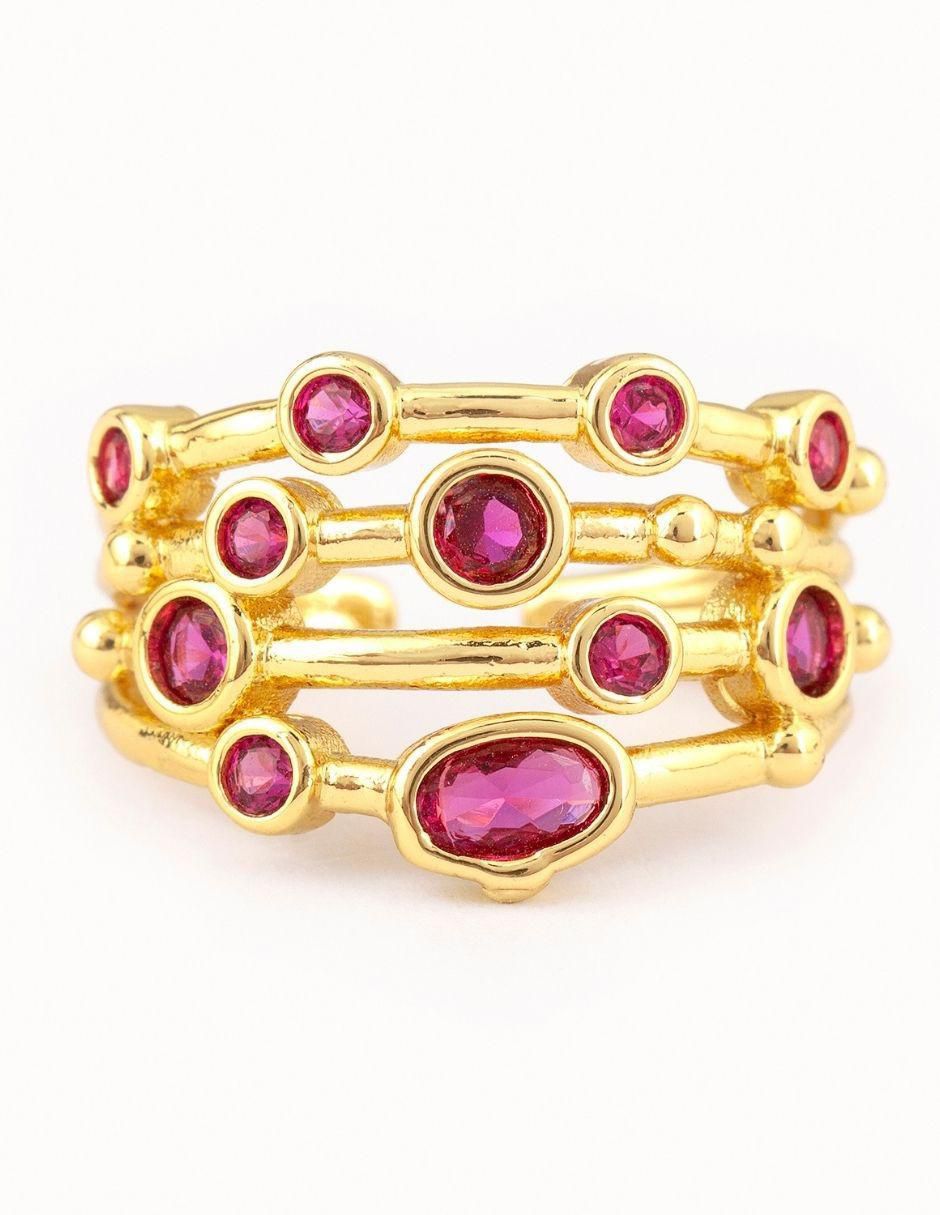 Anillo Galaxy zirconia con acabado baño de oro 14 k Anillo Galaxy zirconia con acabado baño de oro 14 k