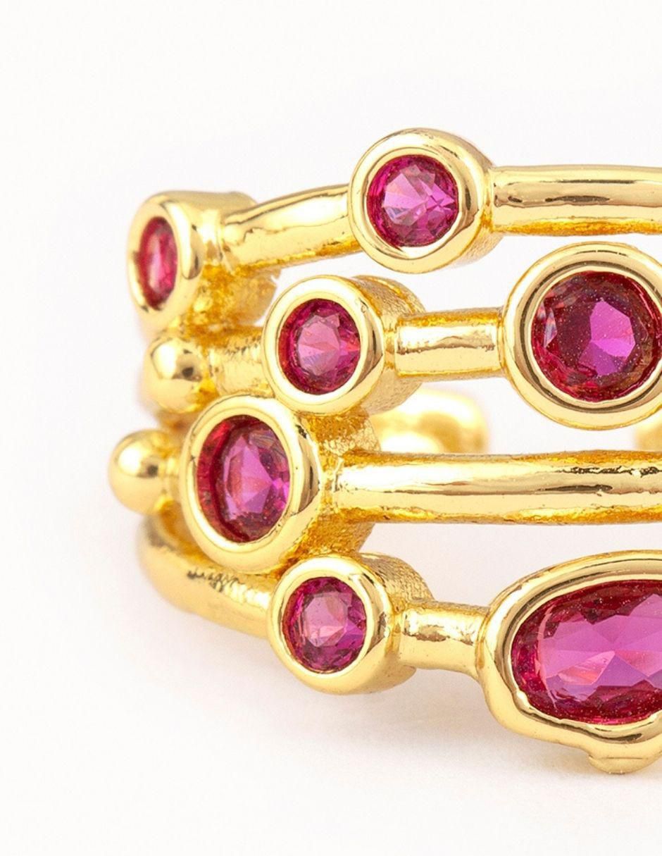 Anillo Galaxy zirconia con acabado baño de oro 14 k 2