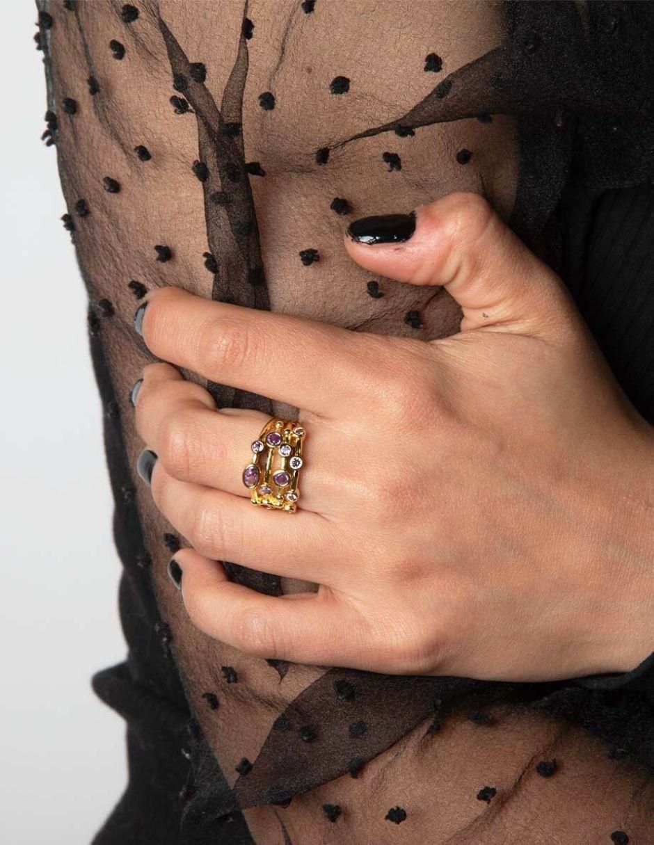 Anillo "de (si aplica)" irregular yoiko galaxy no aplica 14 k "de" aleación de metal zirconia