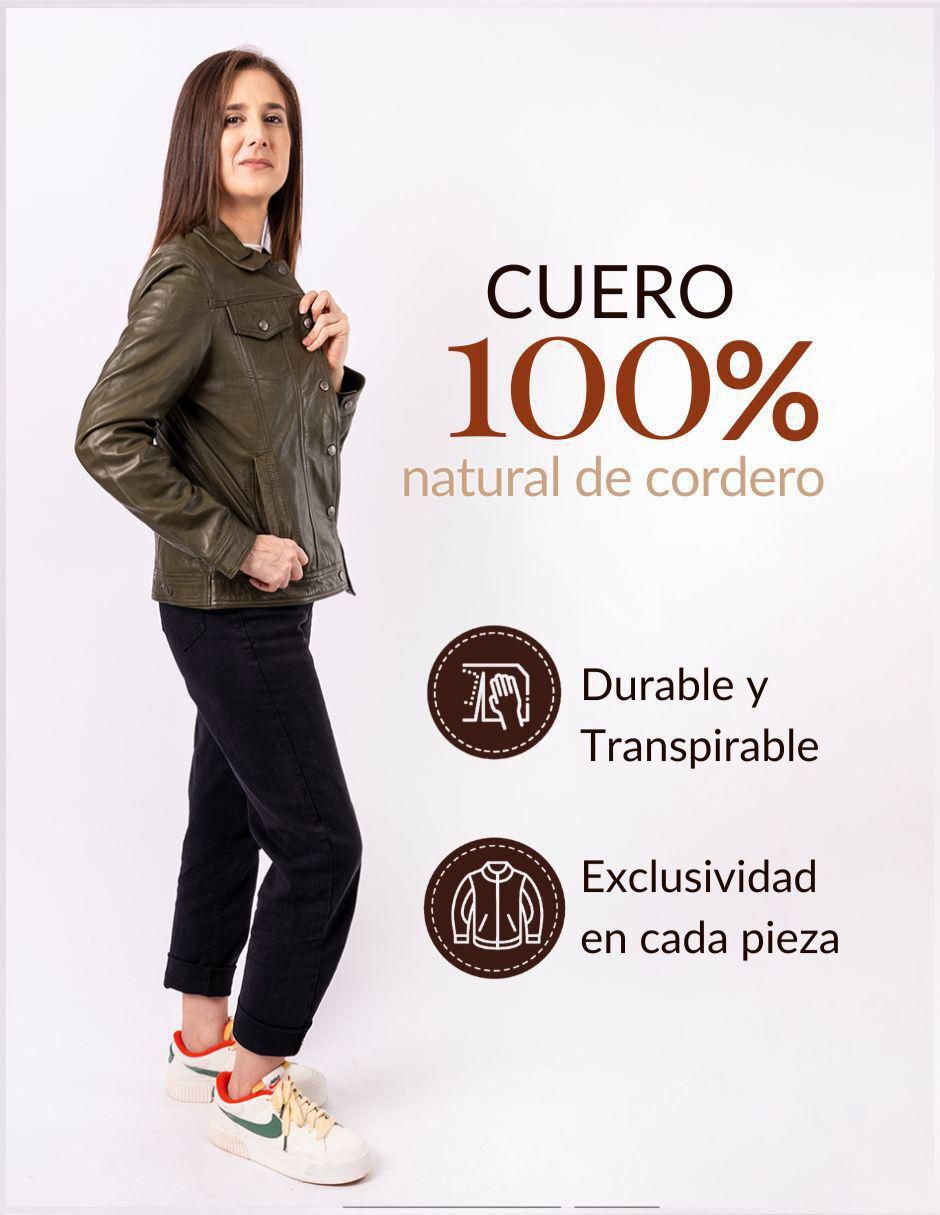 "chamarra" casual pelle royale resistente al agua "de" piel "para mujer"