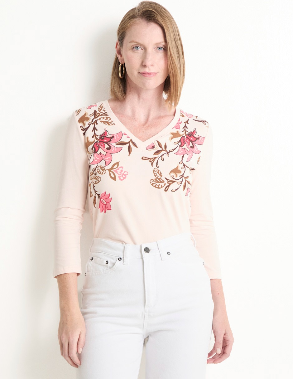 Blusa manga 3/4 para mujer