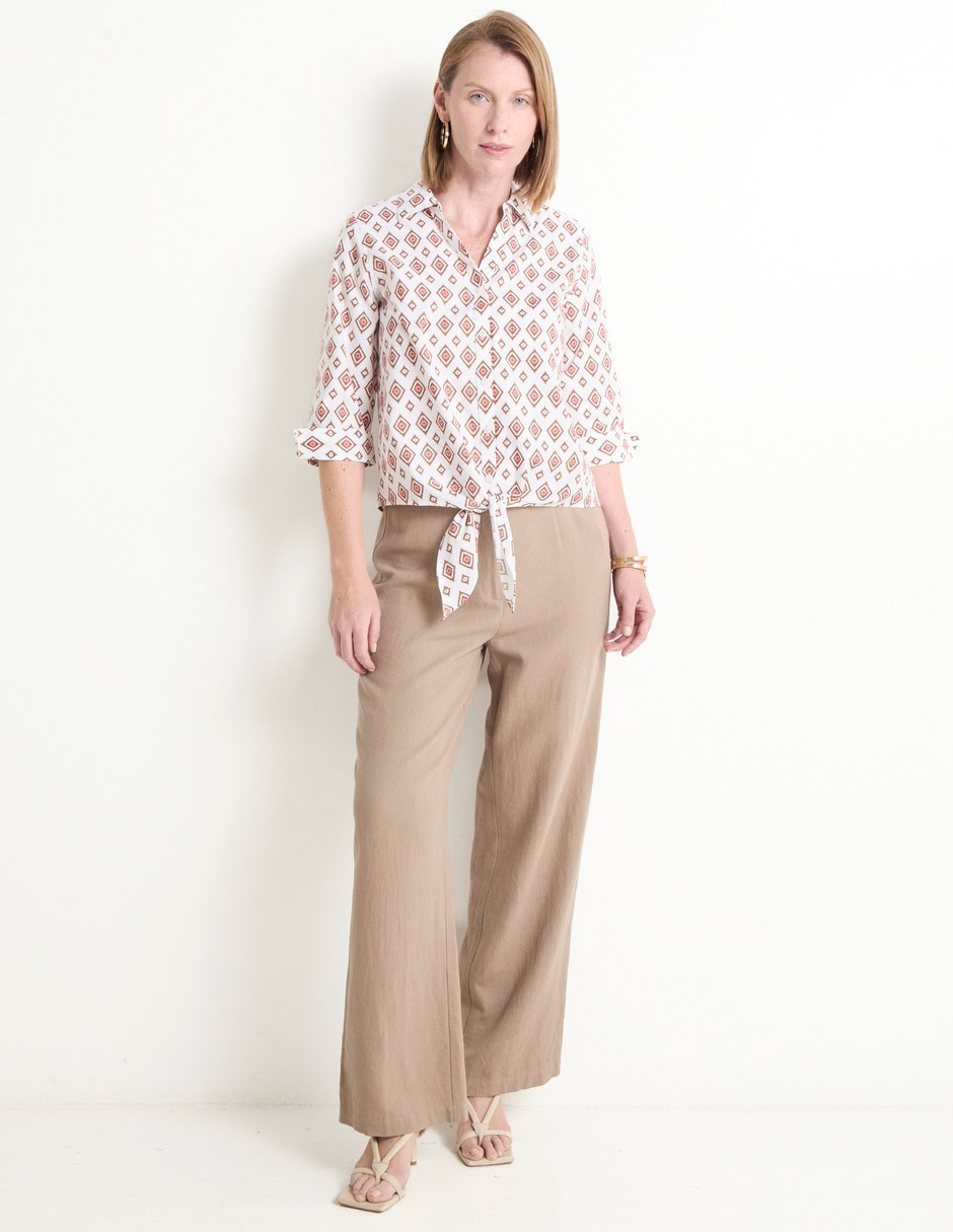 Blusa camisera manga 3/4 para mujer 3