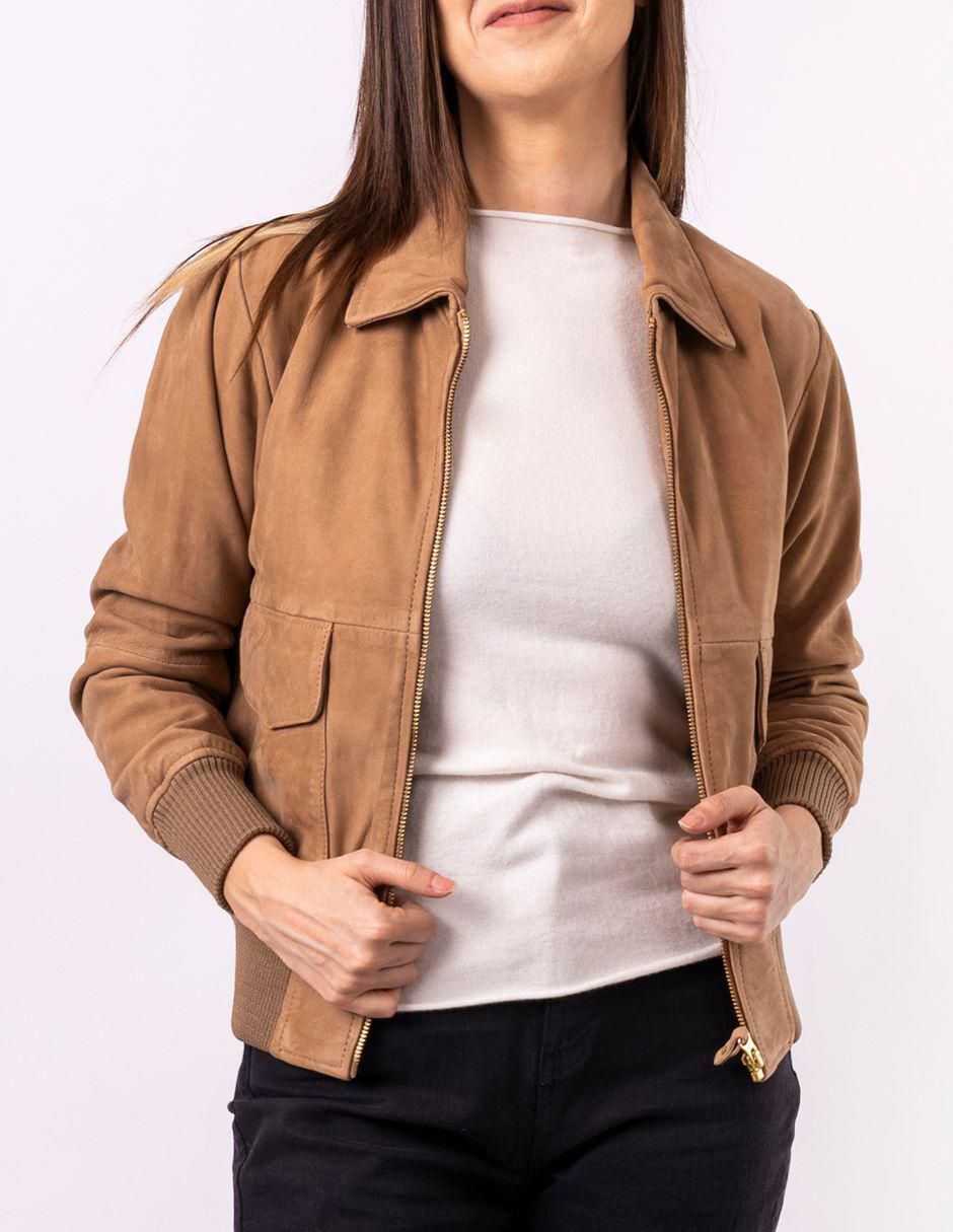 Chamarra casual impermeable de piel para mujer 5