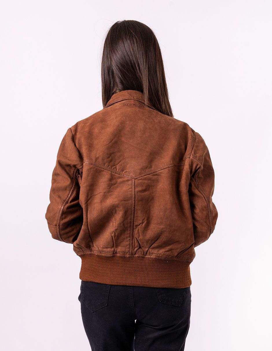 Chamarra casual impermeable de piel para mujer 2