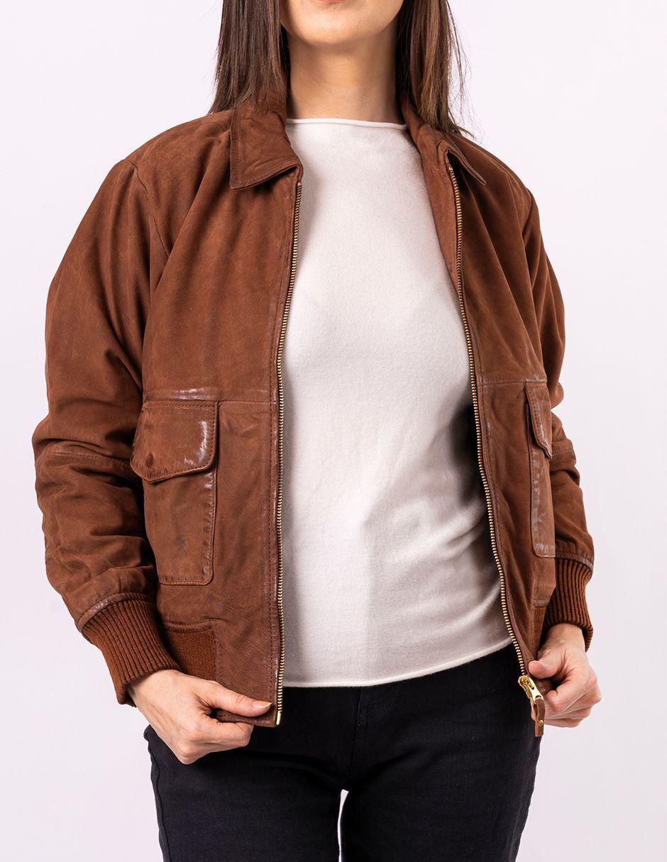 Chamarra casual impermeable de piel para mujer 4