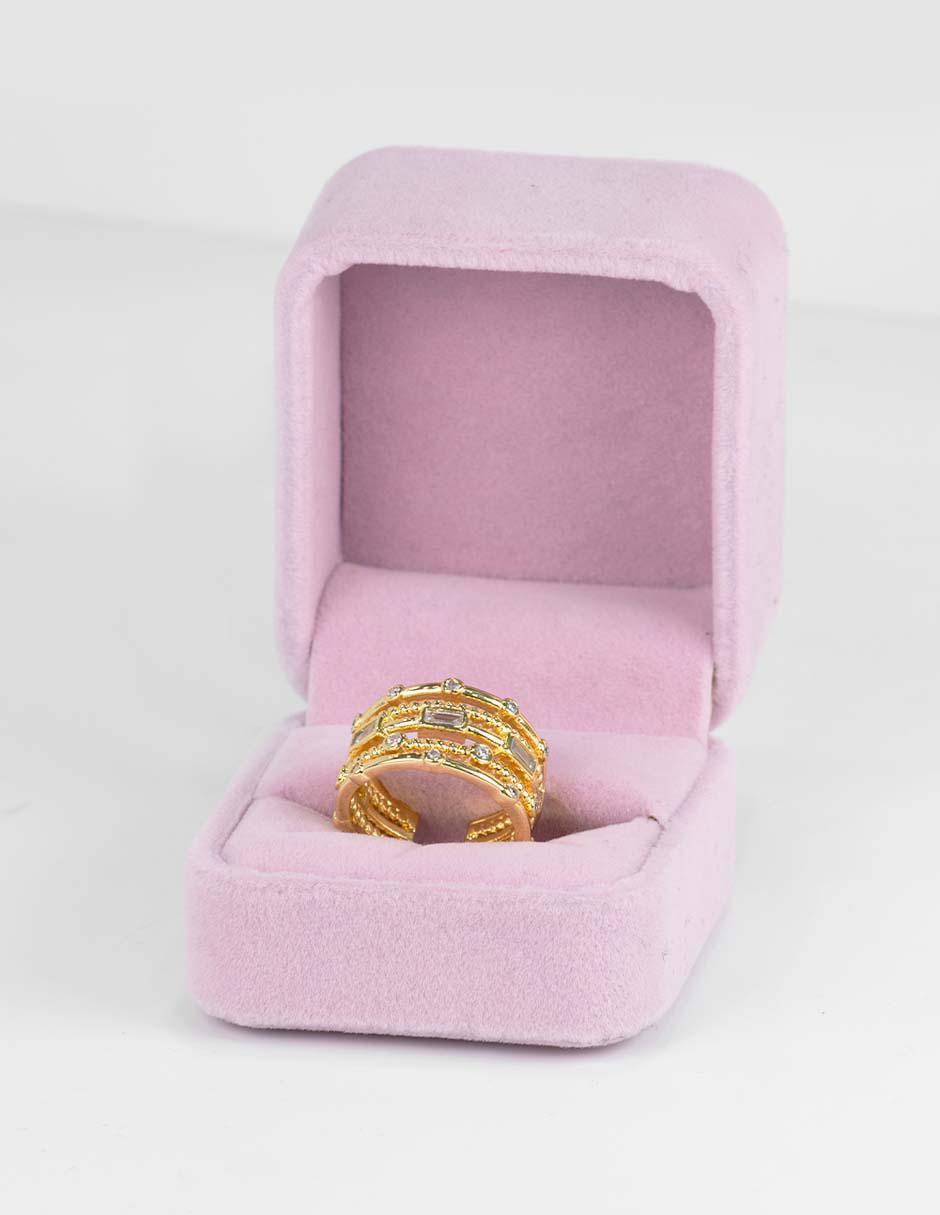 Anillo Layers zirconia con acabado baño de oro 14 k 3