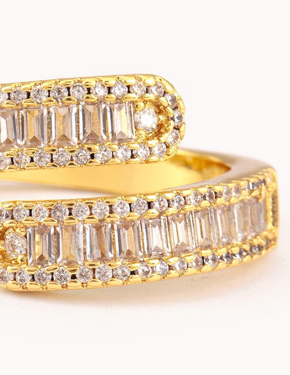 Anillo Infinity zirconia con acabado baño de oro 14 k 2