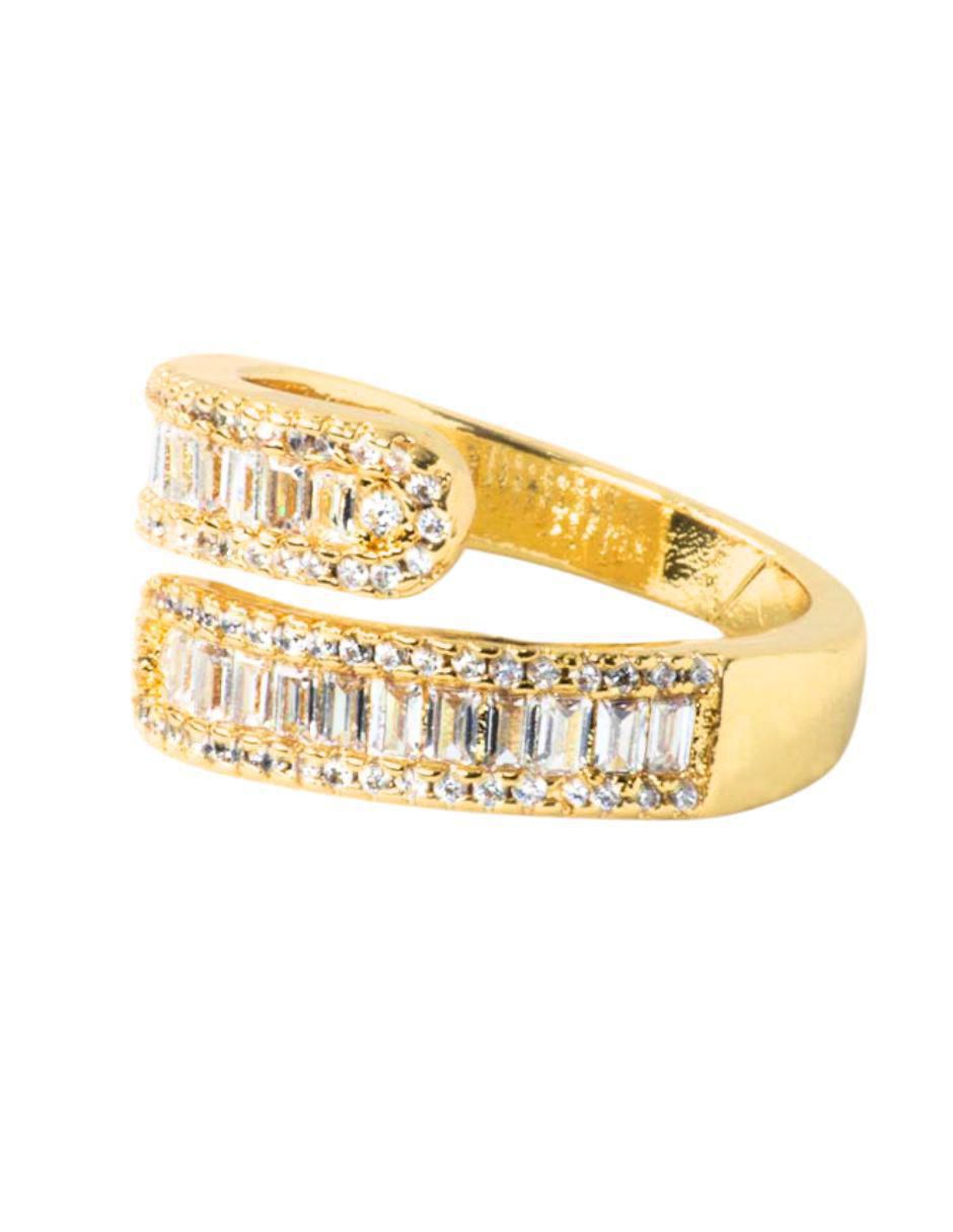 Anillo Infinity zirconia con acabado baño de oro 14 k 5