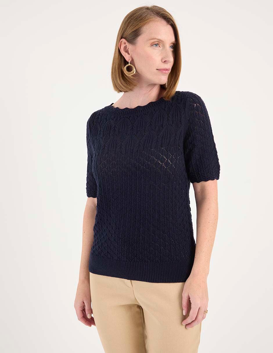 Suéter cuello redondo para mujer