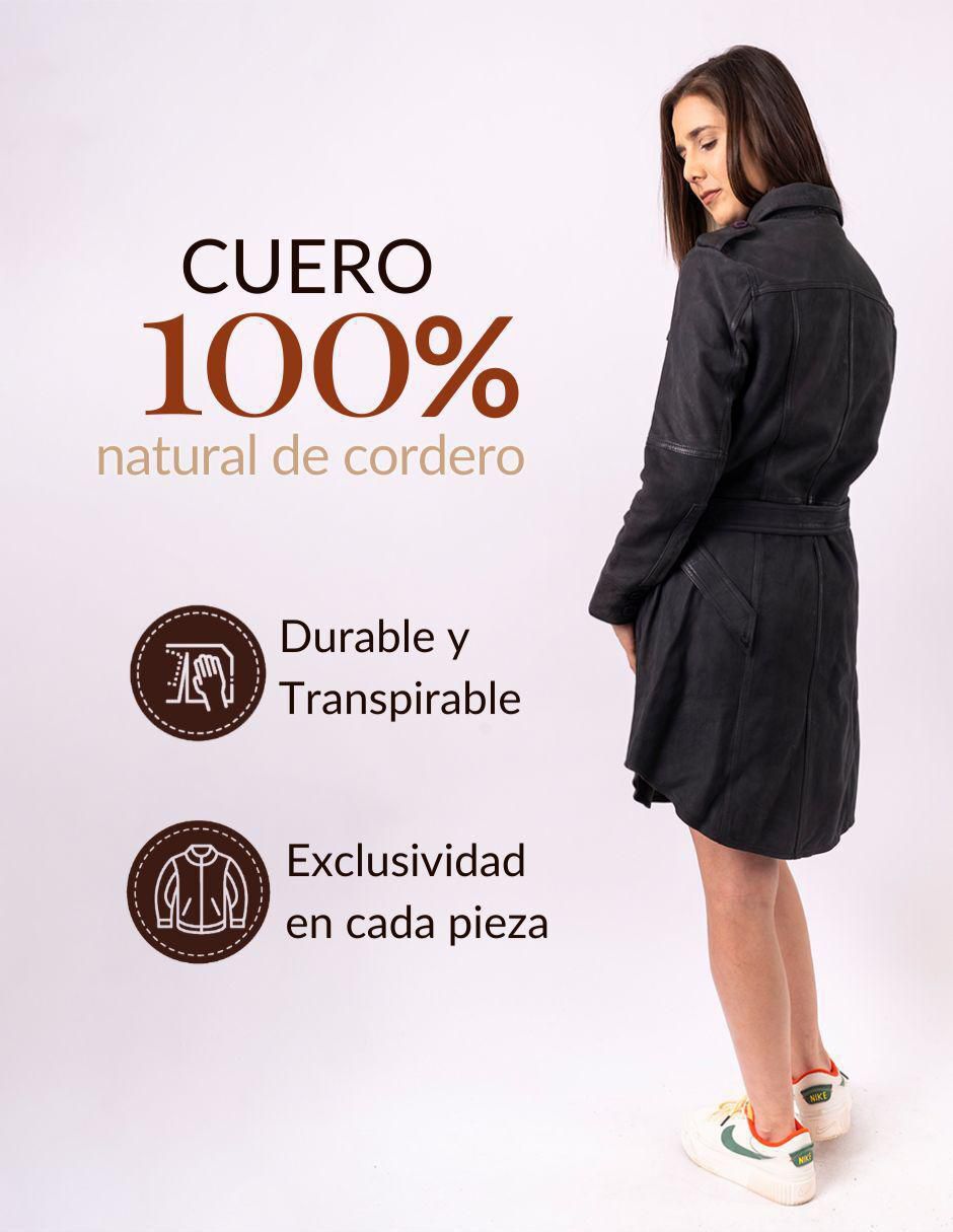 Vestido a la rodilla casual pelle royale en cuero de cordero ante, gamuza, nobuk encerado "para mujer"