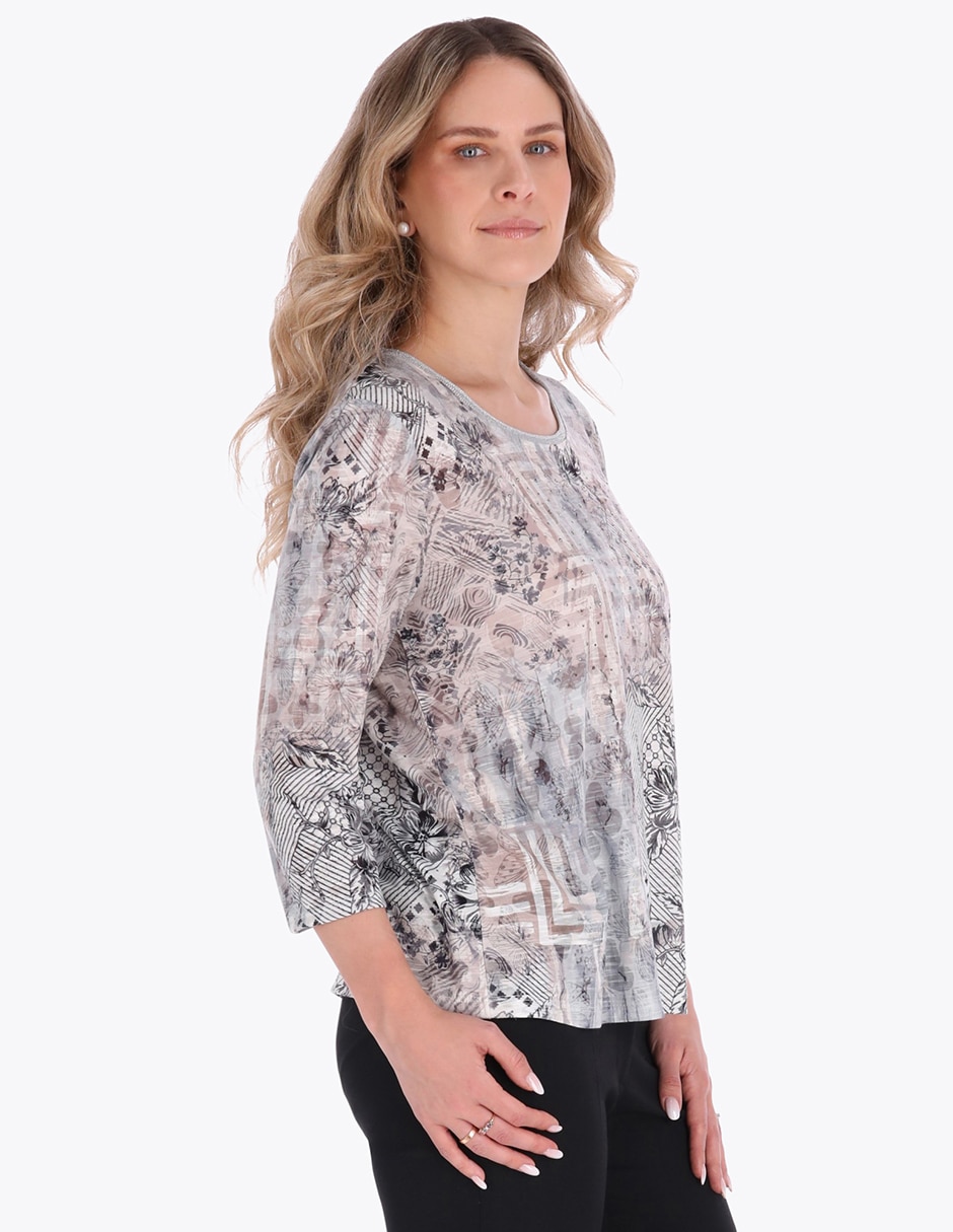 Blusa manga 3/4 para mujer