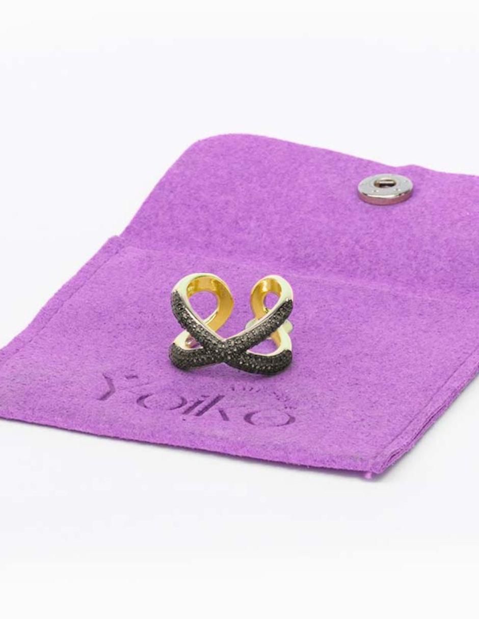 Anillo "de (si aplica)" cruz yoiko nexo no aplica sin kilataje "de" aleación de metal zirconia baño oro