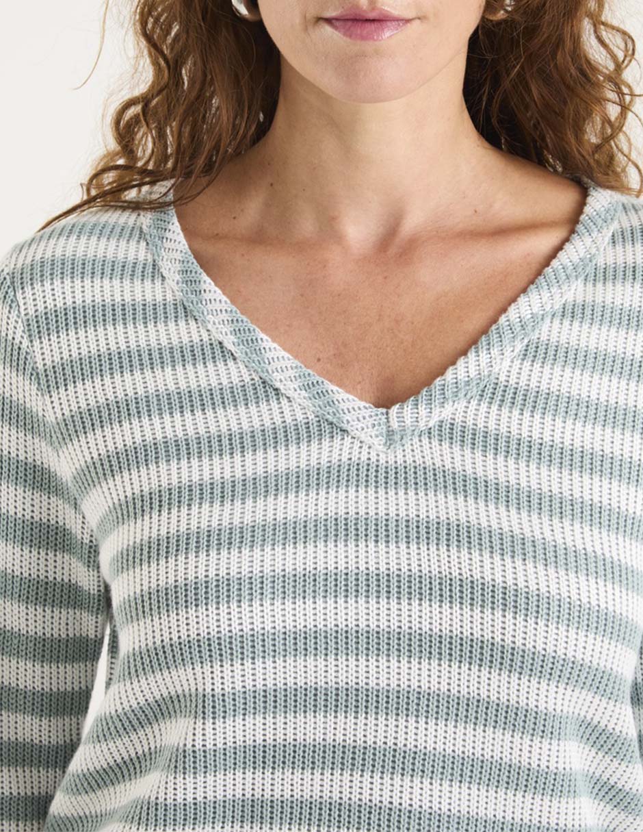 Playera manga 3/4 cuello V para mujer 4