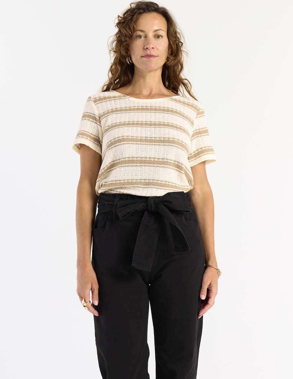 Playera manga corta cuello redondo para mujer
