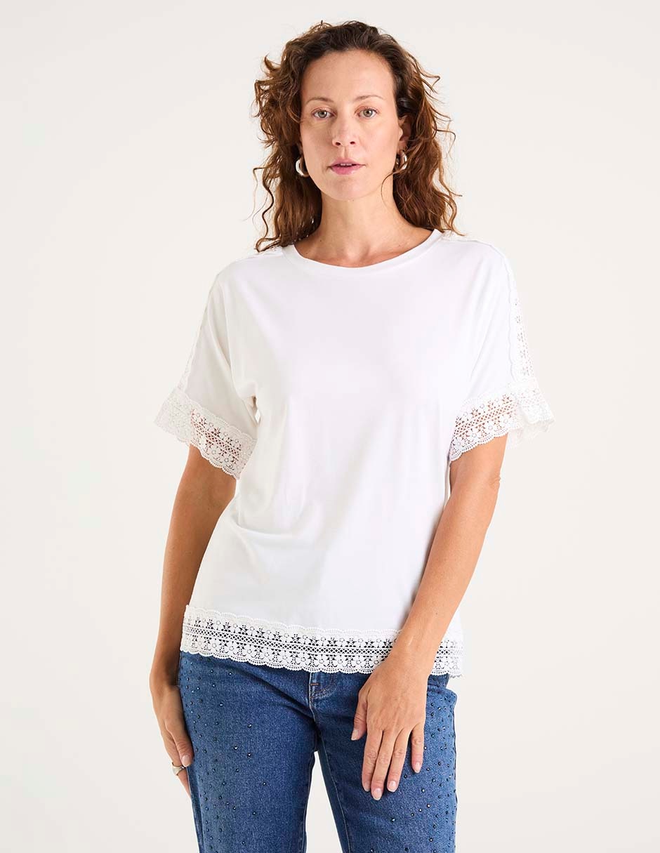 Blusa manga corta para mujer