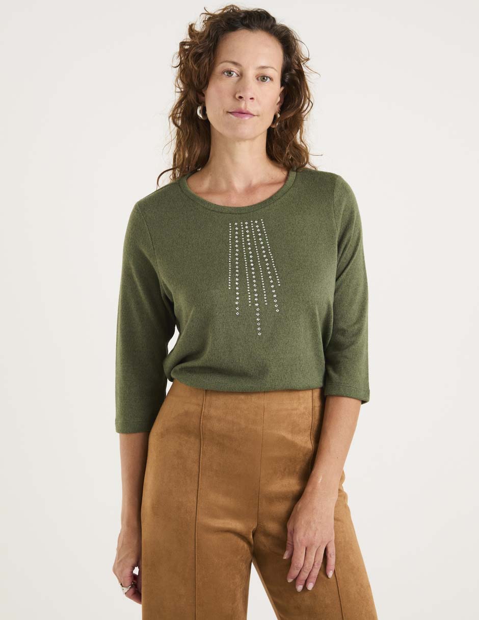 Blusa manga 3/4 para mujer