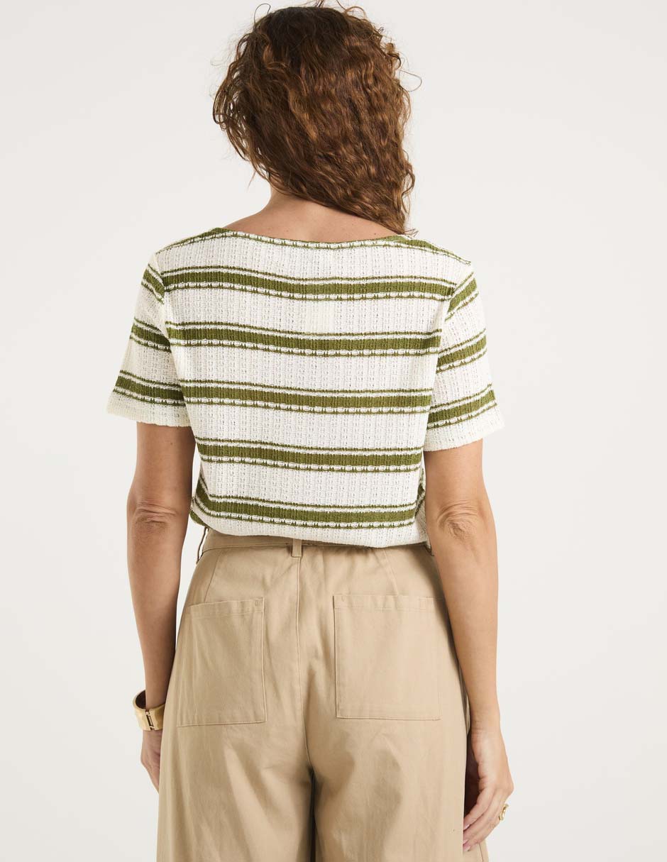 Playera manga corta cuello V para mujer 2
