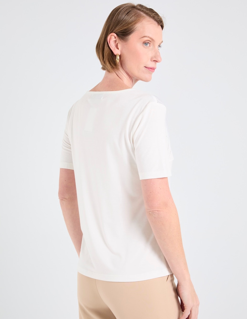 Playera manga corta cuello redondo para mujer 2