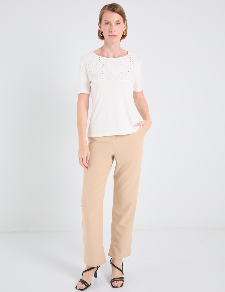 Playera manga corta cuello redondo para mujer 3
