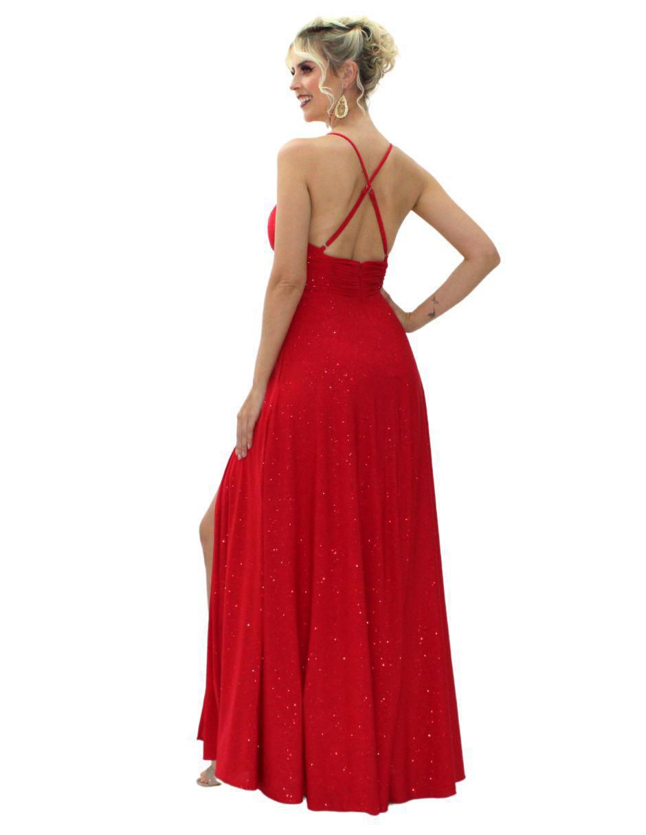 Vestido largo de fiesta escote V 3
