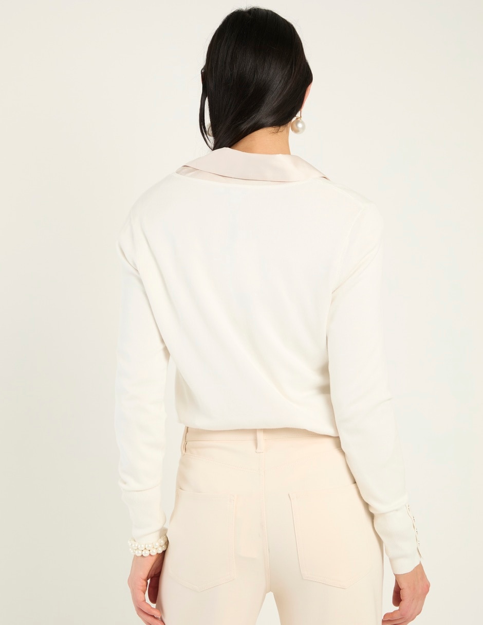 Suéter cuello v para mujer 2