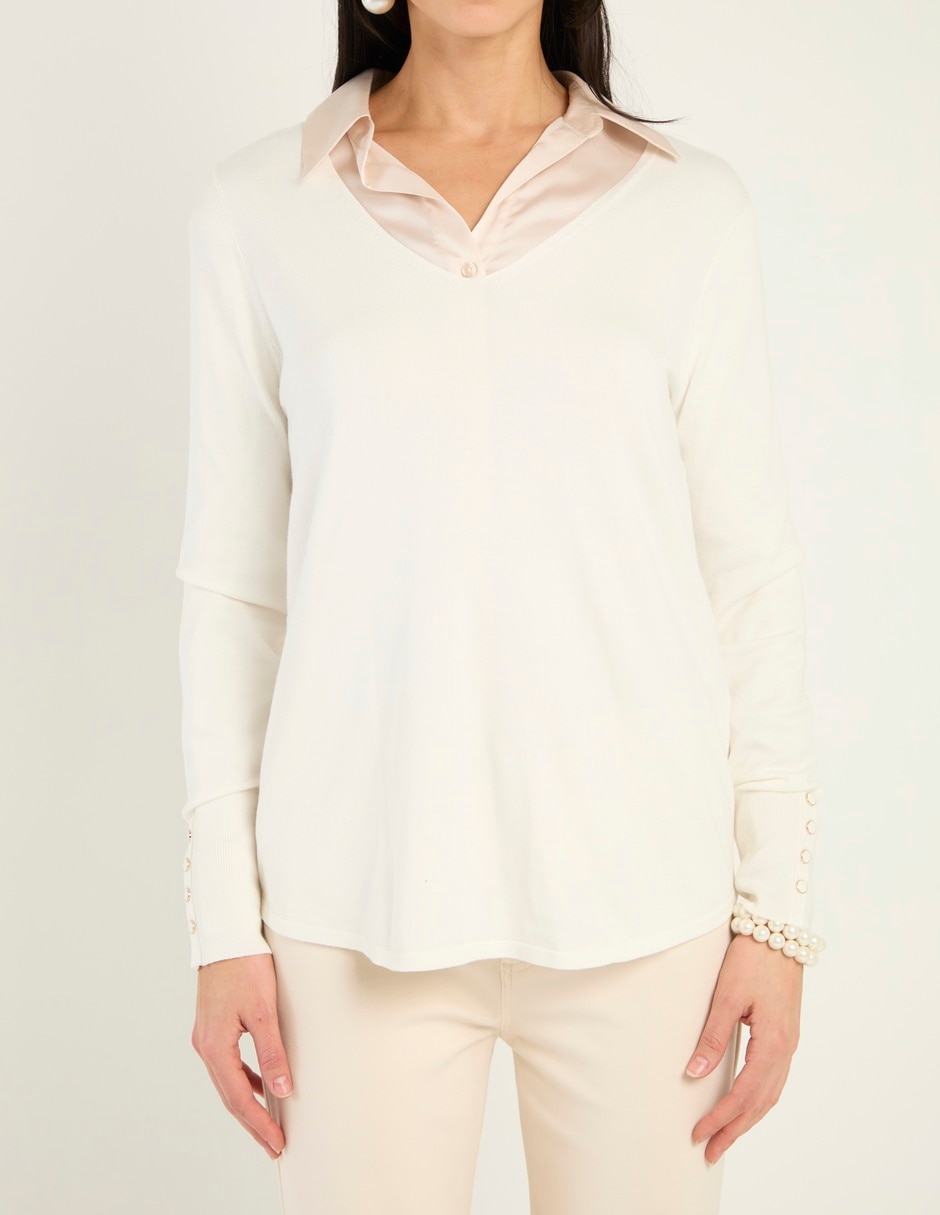 Suéter cuello v para mujer 5