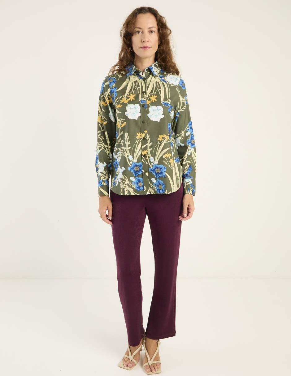 Blusa camisera manga larga para mujer 3