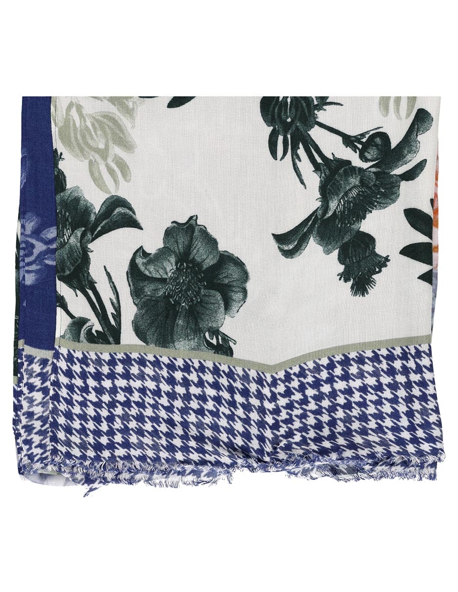 Pashmina con estampado floral de algodón para mujer 3