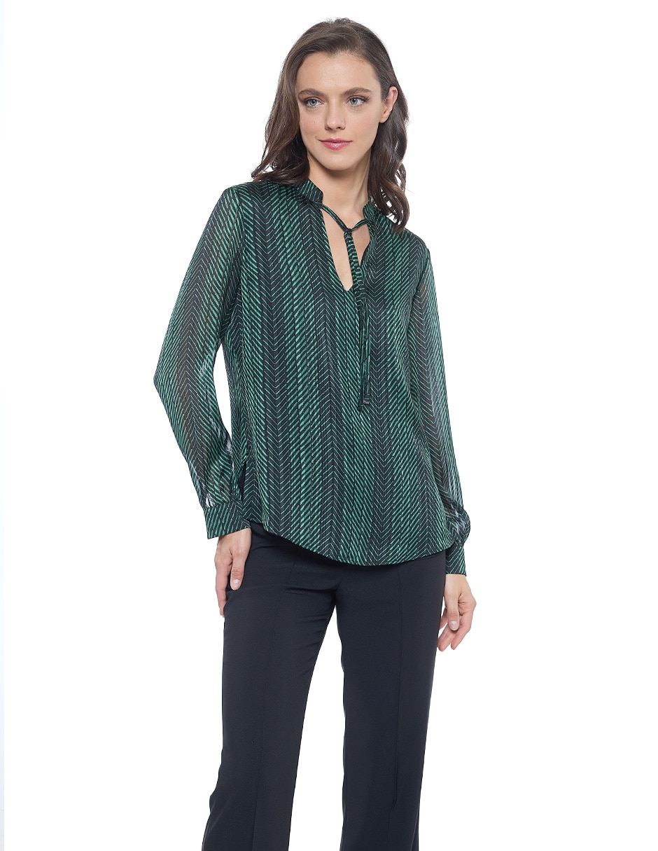 Blusa manga larga para mujer