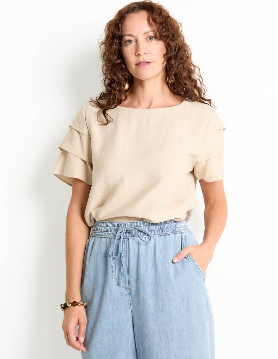 Blusa manga corta para mujer