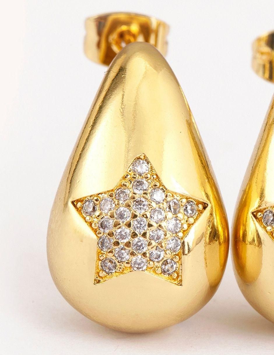 Broqueles de gota Brillanza Estrella con acabado brillante zirconia 2