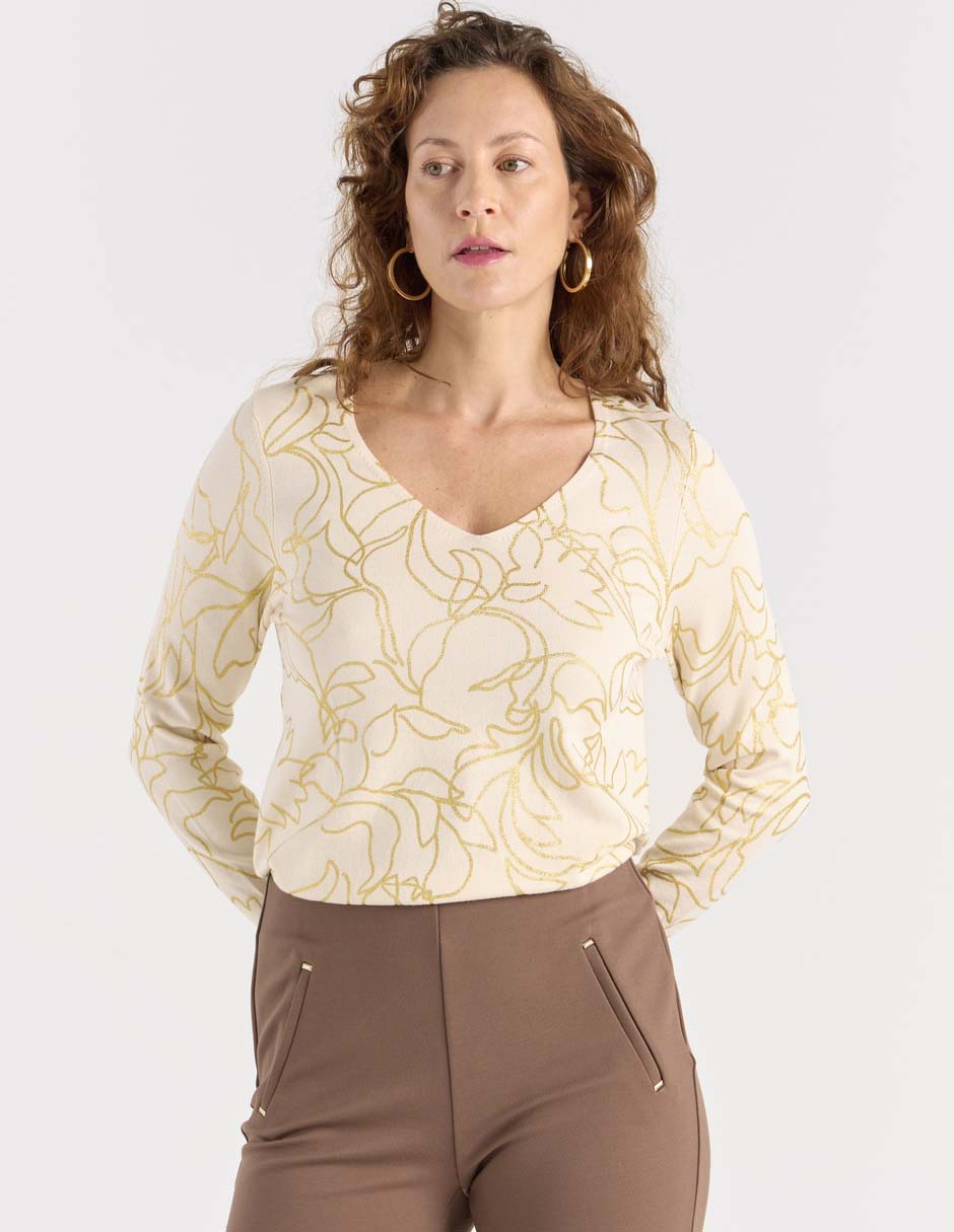 Suéter cuello v para mujer