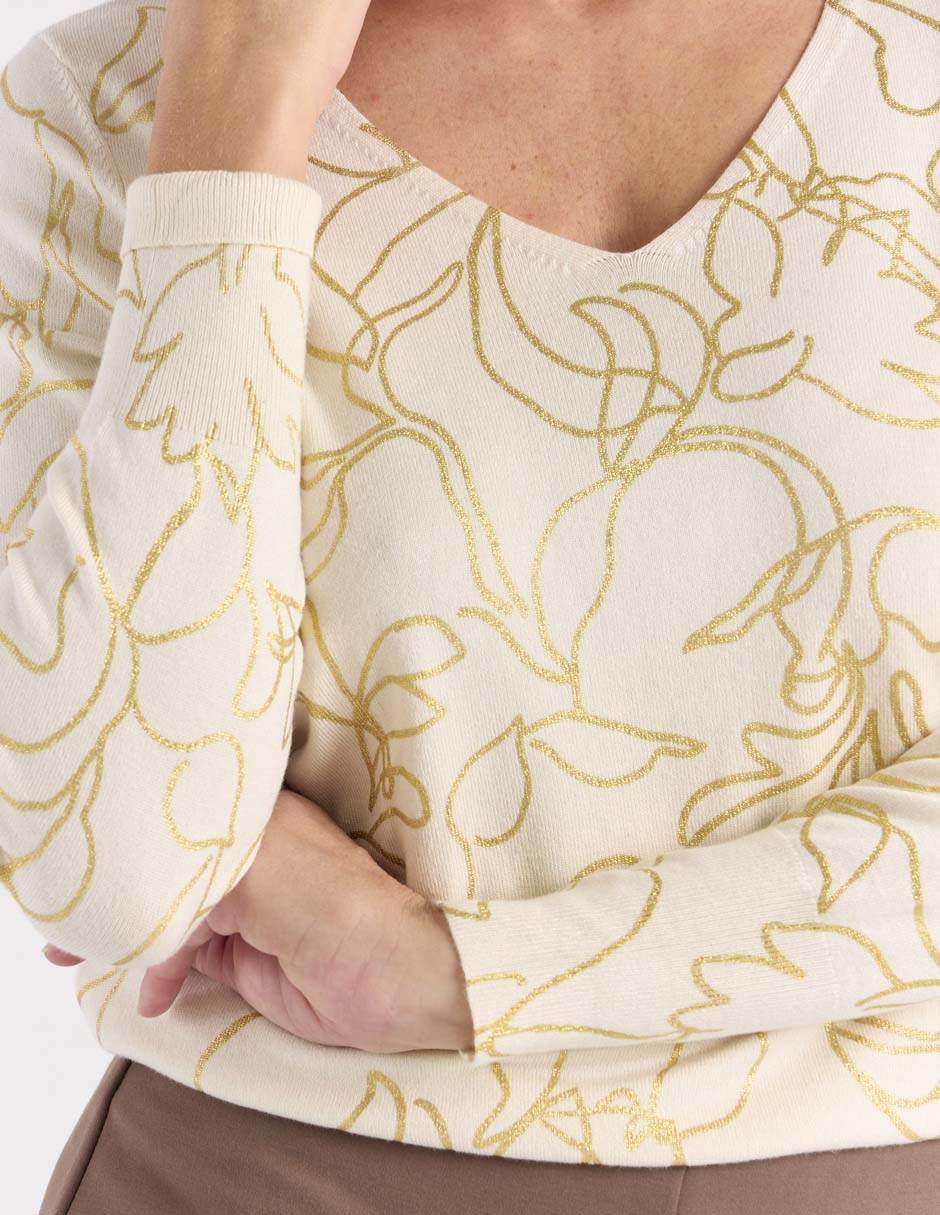 Suéter cuello v para mujer 4