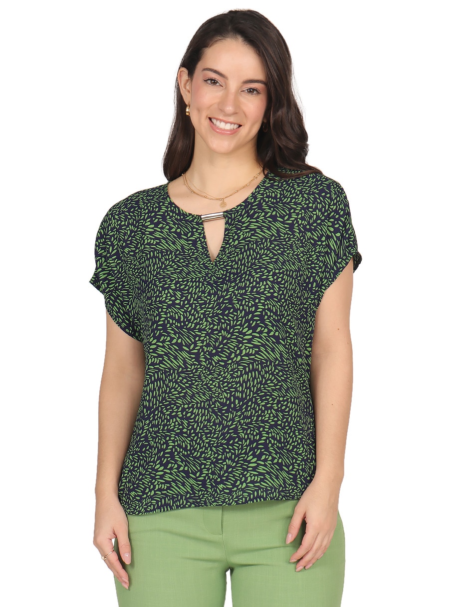 Blusa manga corta para mujer