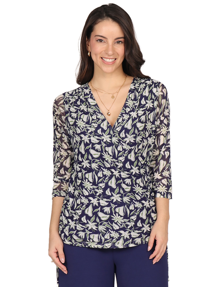 Blusa manga 3/4 para mujer
