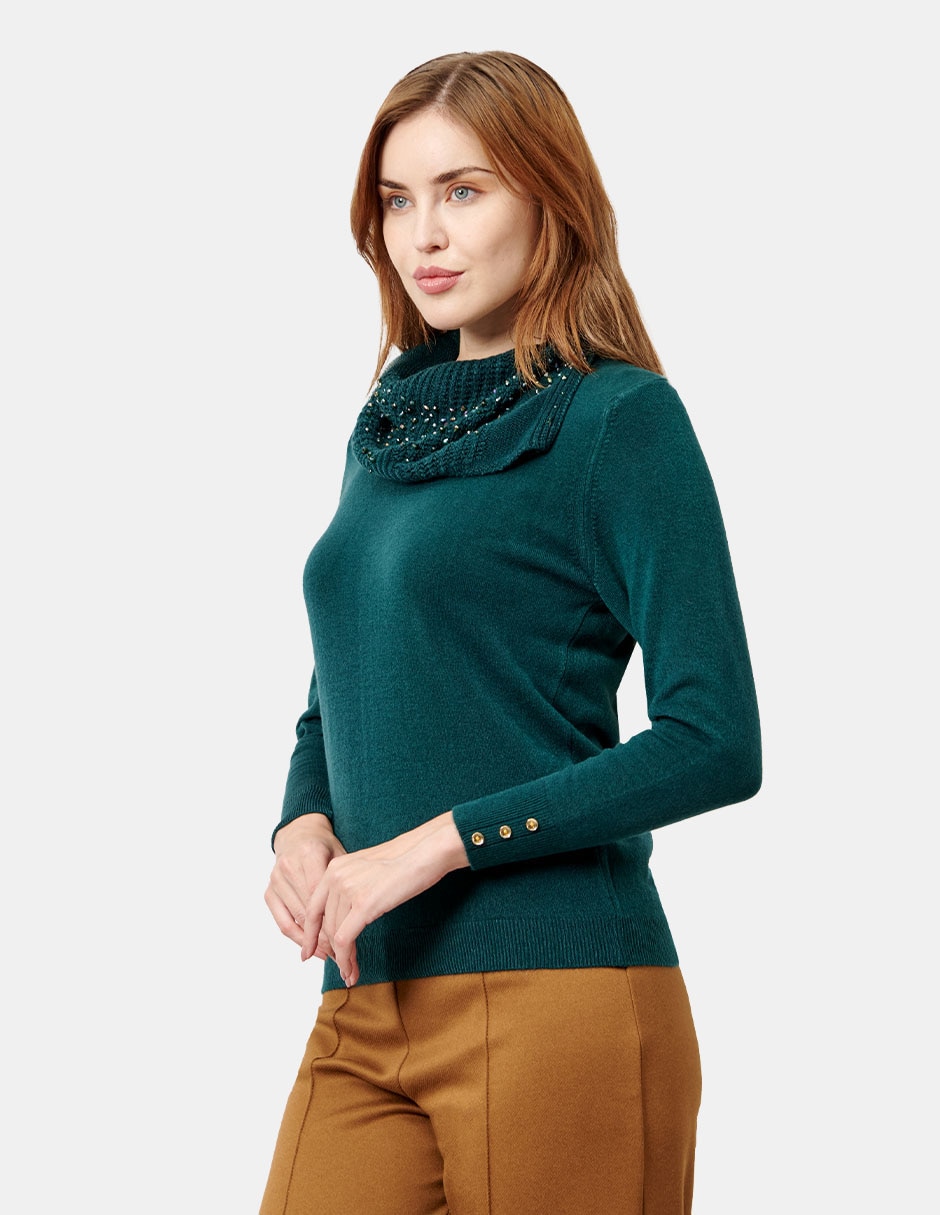 Suéter cuello asimétrico para mujer 4