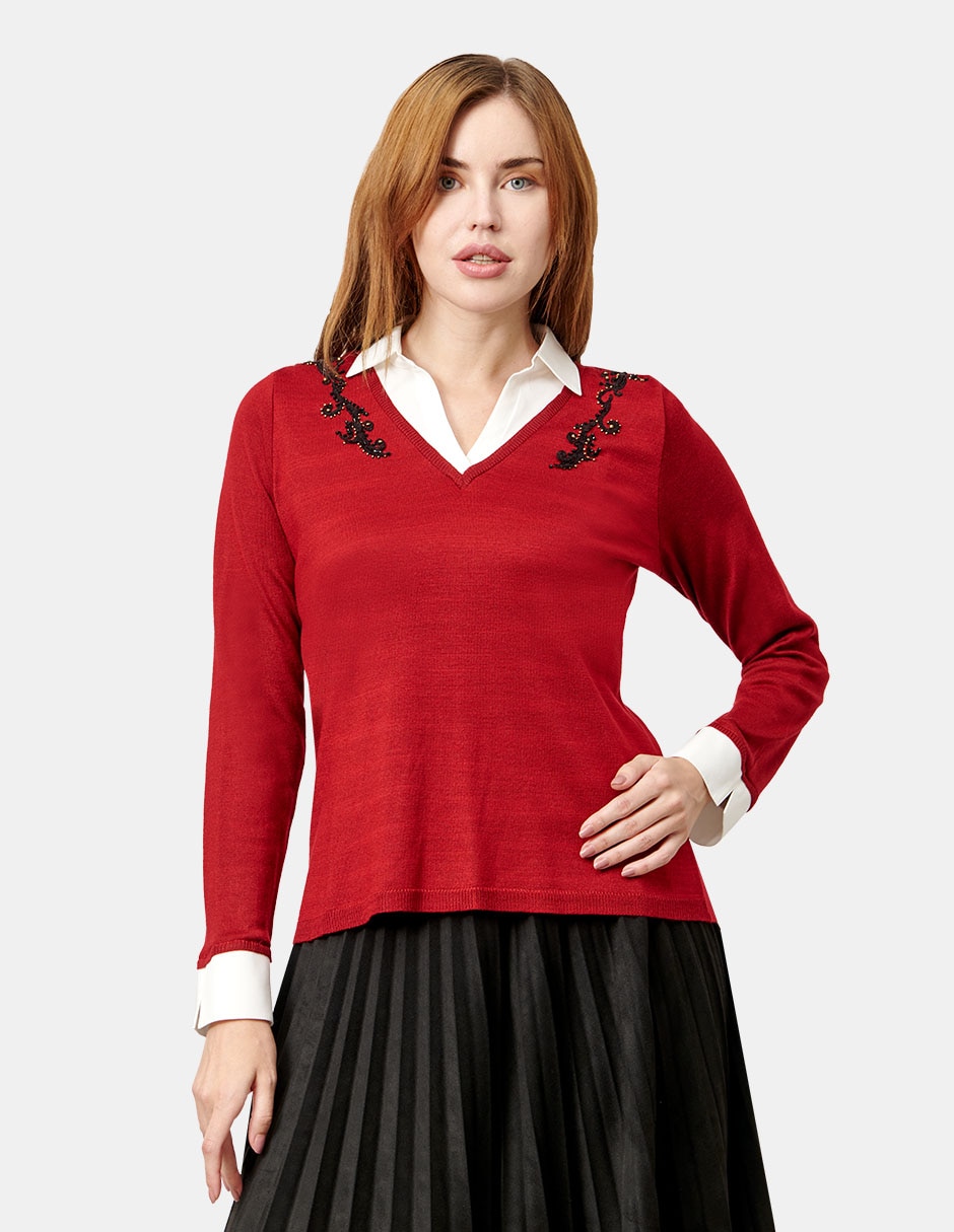 Blusa manga larga para mujer