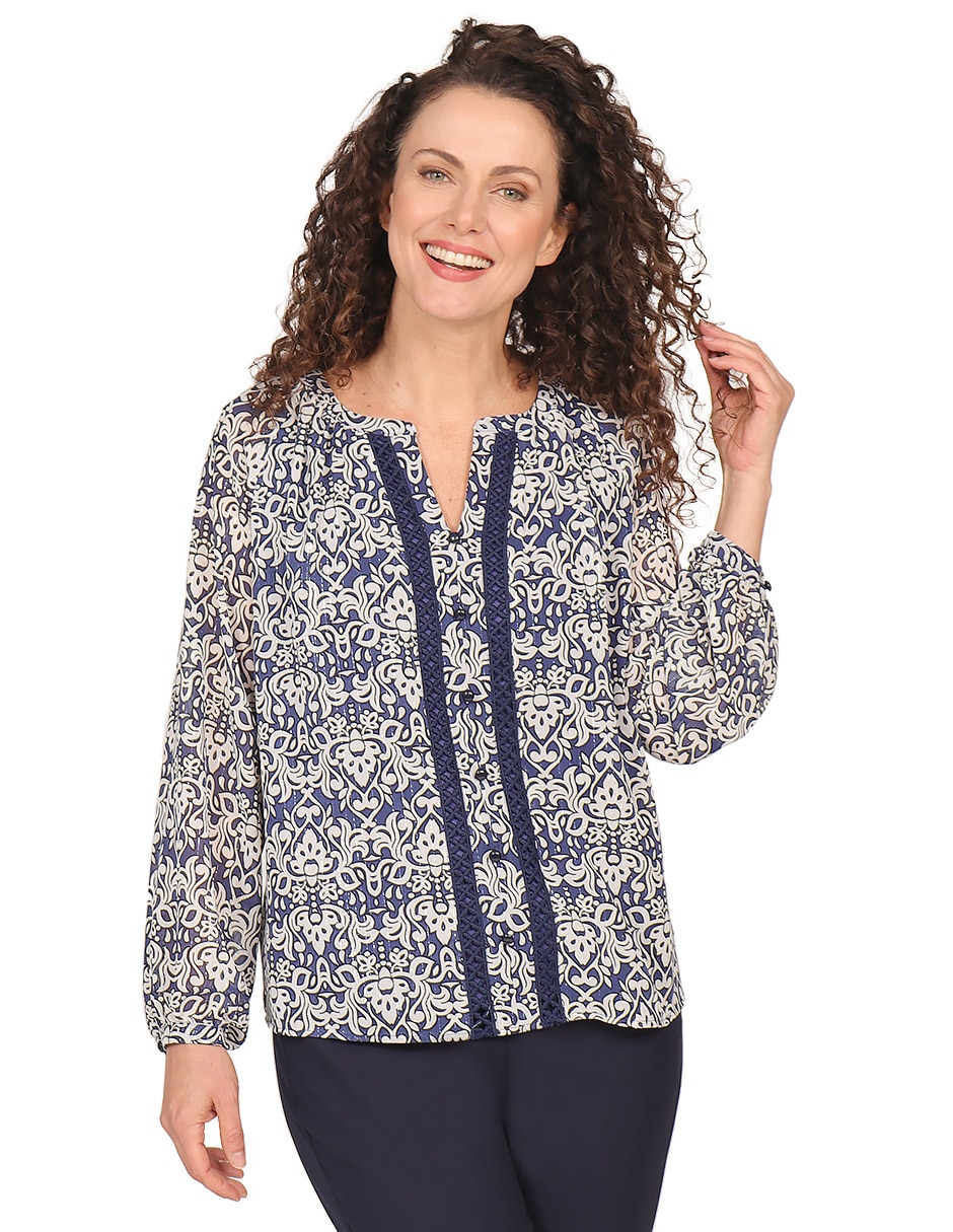 Blusa manga larga para mujer