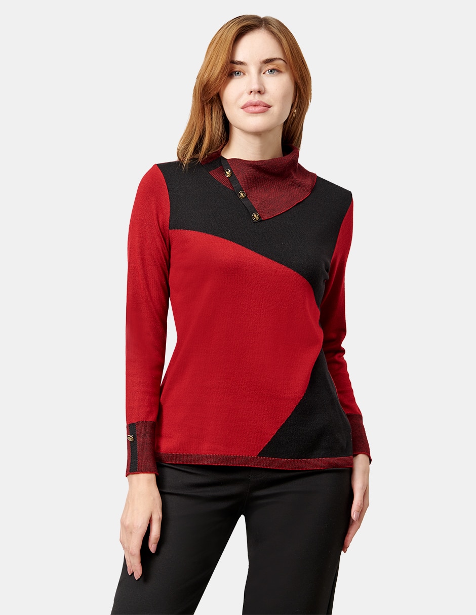 Blusa túnica manga larga para mujer
