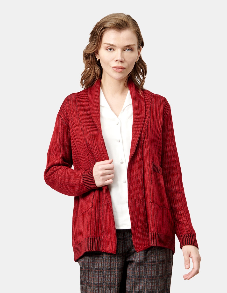 Suéter cuello chal para mujer