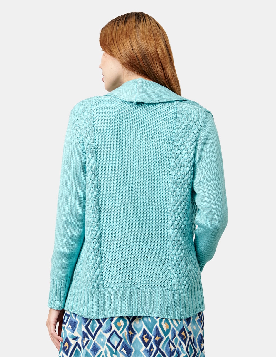 Suéter cuello chal para mujer 4