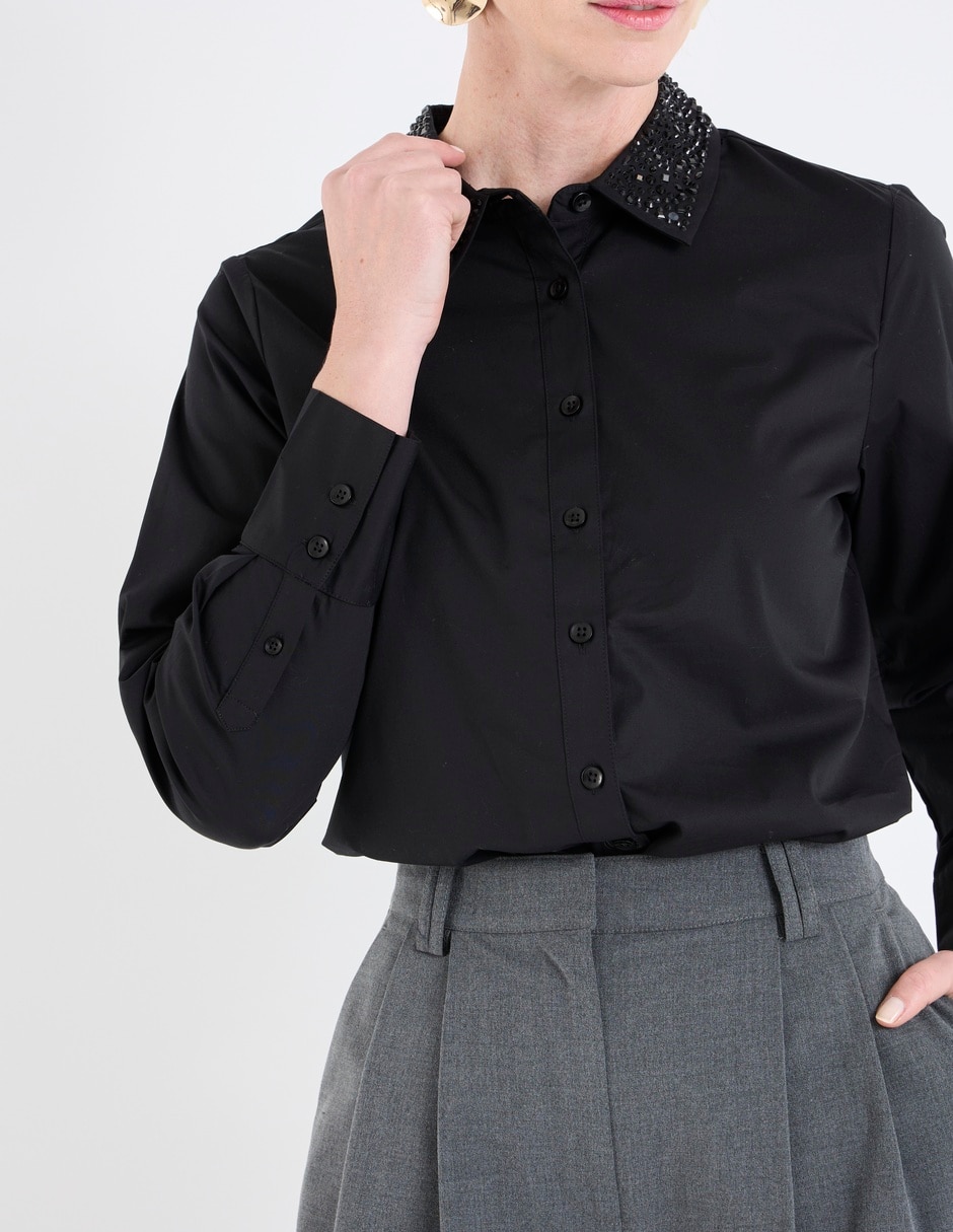Blusa camisera manga larga para mujer 4