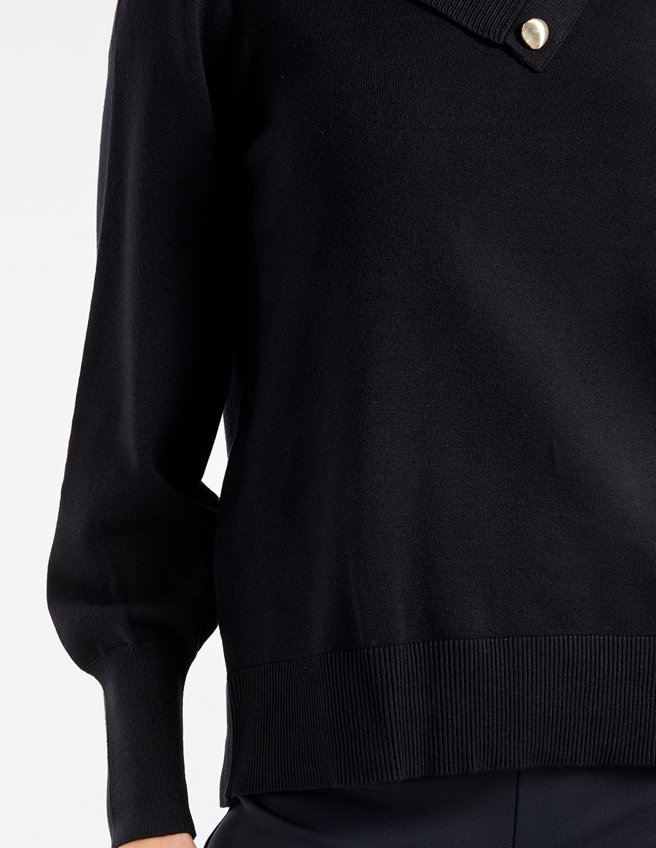 Suéter cuello con botón para mujer 5