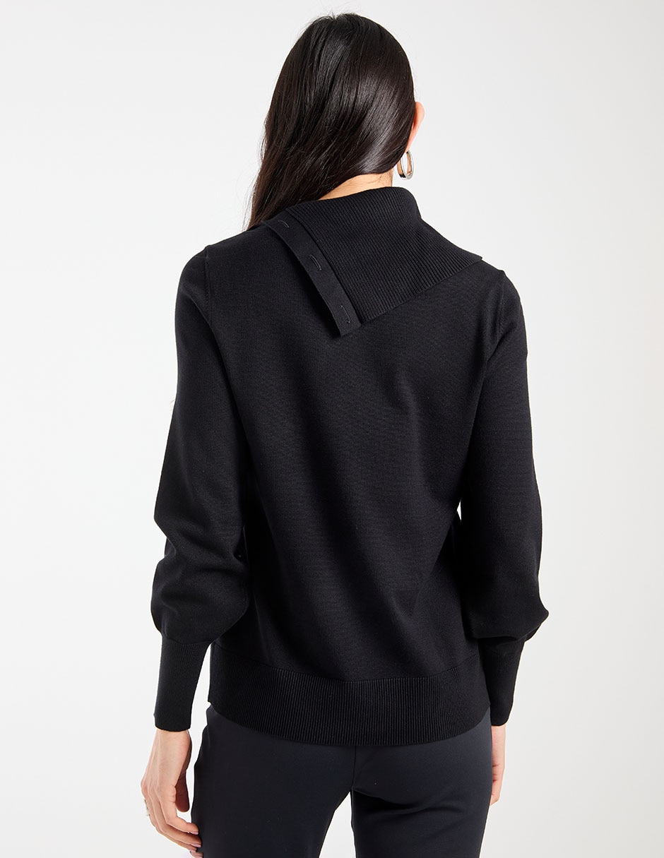 Suéter cuello con botón para mujer 6