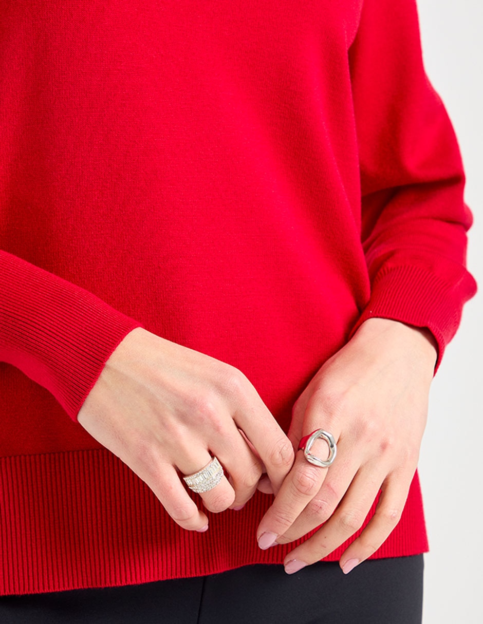 Suéter cuello con botón para mujer 5