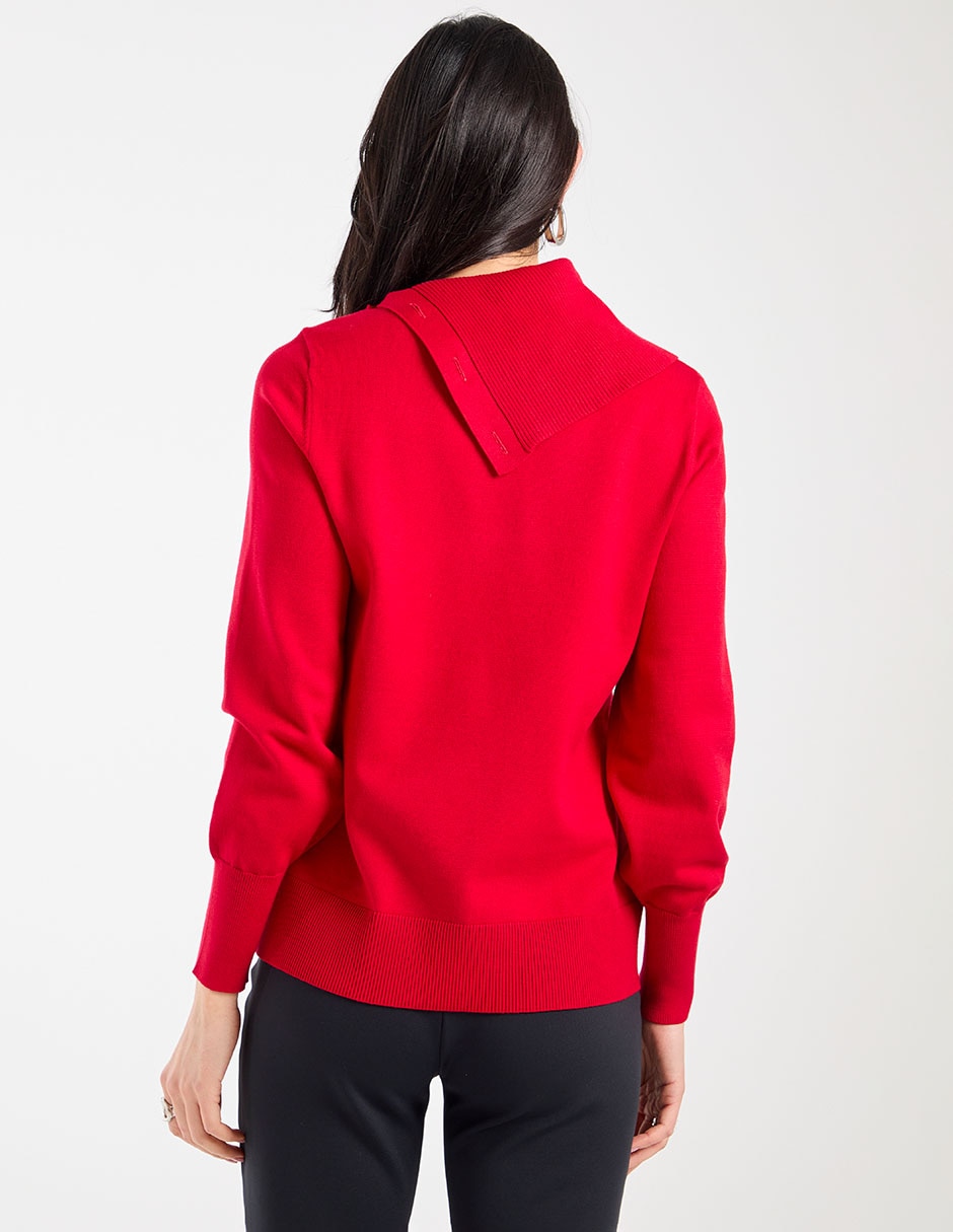 Suéter cuello con botón para mujer 6